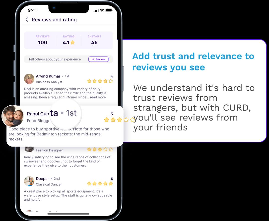 User Reviews and Ratings on CURD: Get insights from trusted connections 